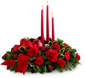 The FTD Lights of the Season Centerpiece from Victor Mathis Florist in Louisville, KY